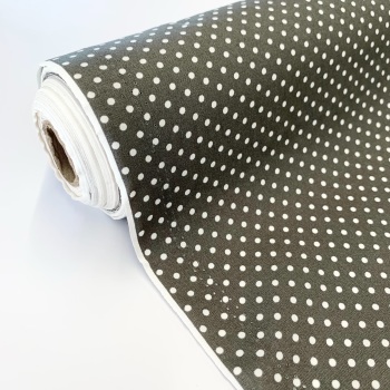 Rose and Hubble Fabrics - 100% Cotton Poplin  3mm Spots Polka Dot Grey