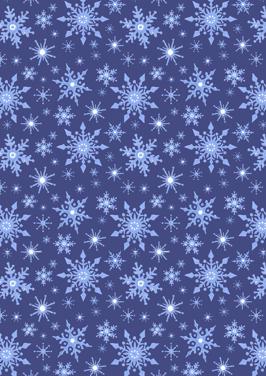 Lewis and Irene -  Keep Believing - Icy Blue snowflakes on Dark Blue
