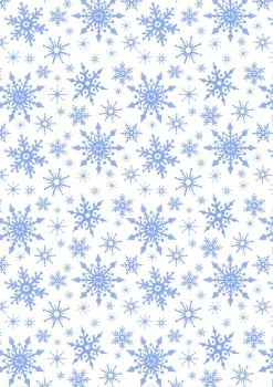 Lewis and Irene -  Keep Believing - Icy Blue snowflakes on White