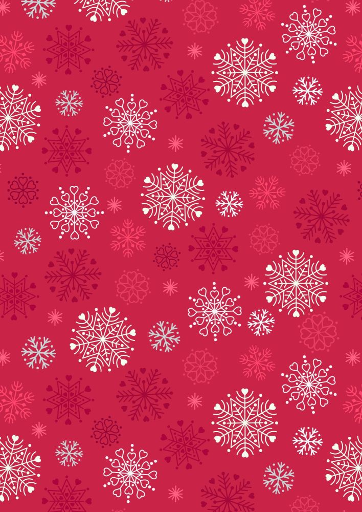 Lewis and Irene -  Hygge Glow - Snowflakes on Red - Glow in the Dark