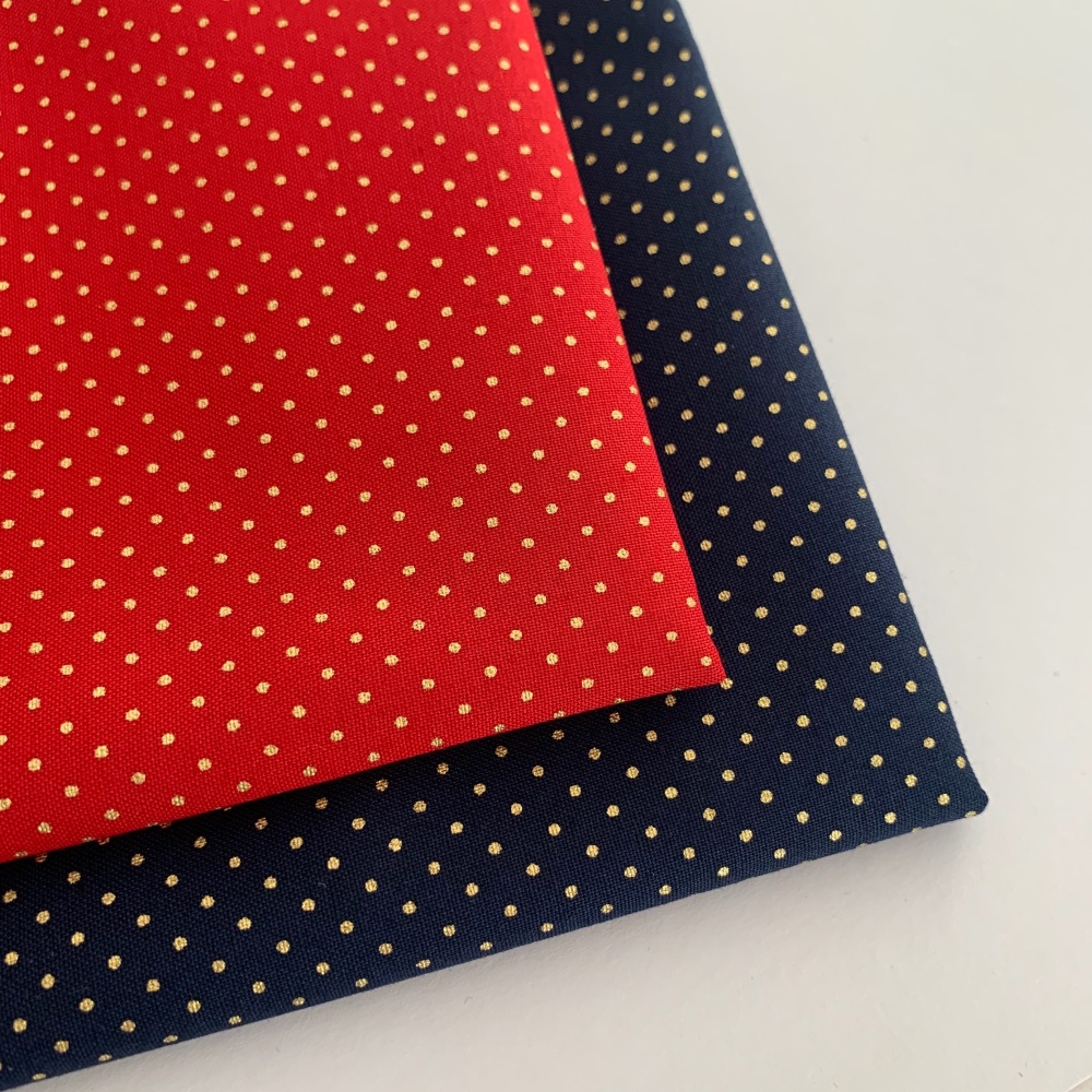 Rose and Hubble - Mini Metallic Dots - Felt Backed Fabric