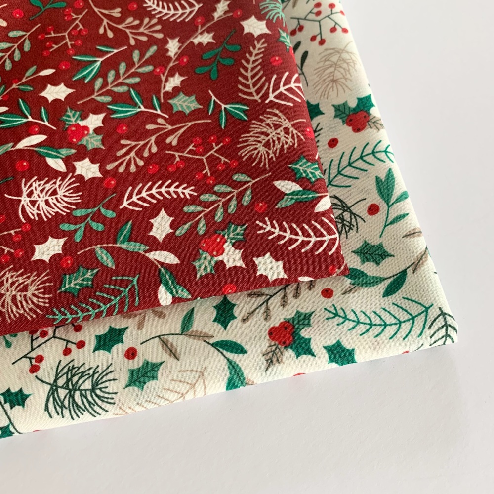 Rose and Hubble - Festive Foliage - Felt Backed Fabric