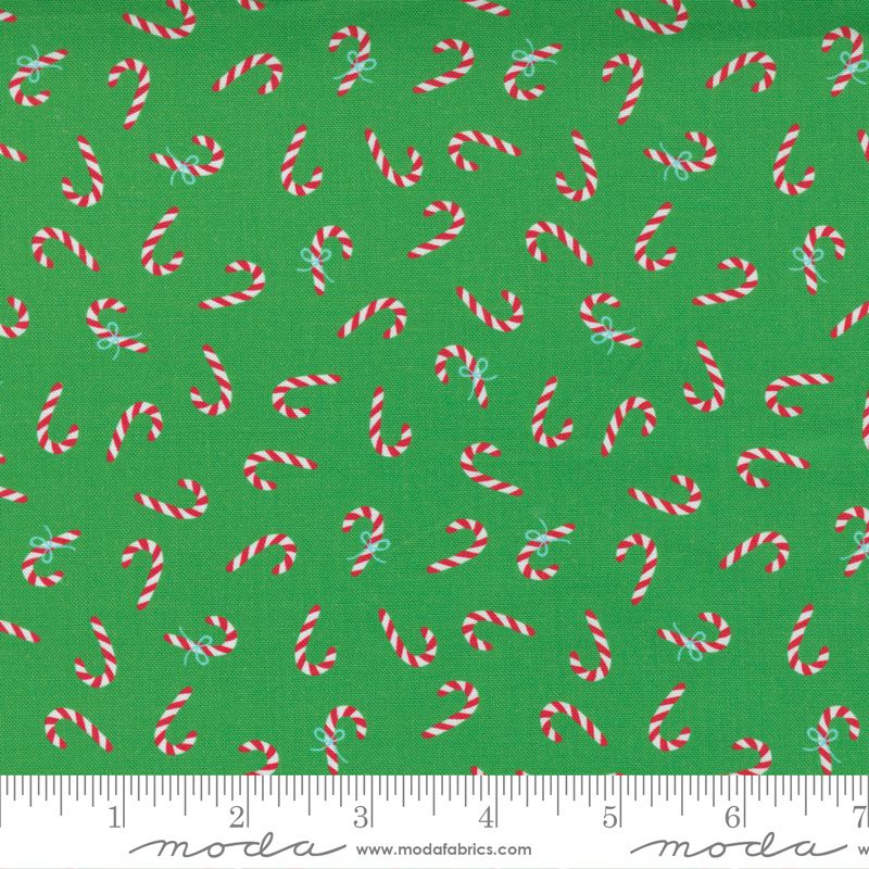 Moda Fabrics - Hello Essentials - Christmas Candy Cane Green