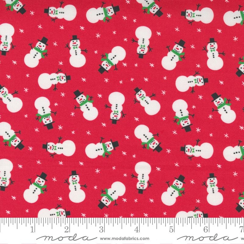 Moda Fabrics - Hello Essentials - Christmas Snowmen Red