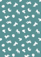 Lewis and Irene -  Small Things Polar Animals - Arctic Fox on Iced Teal with Pearl