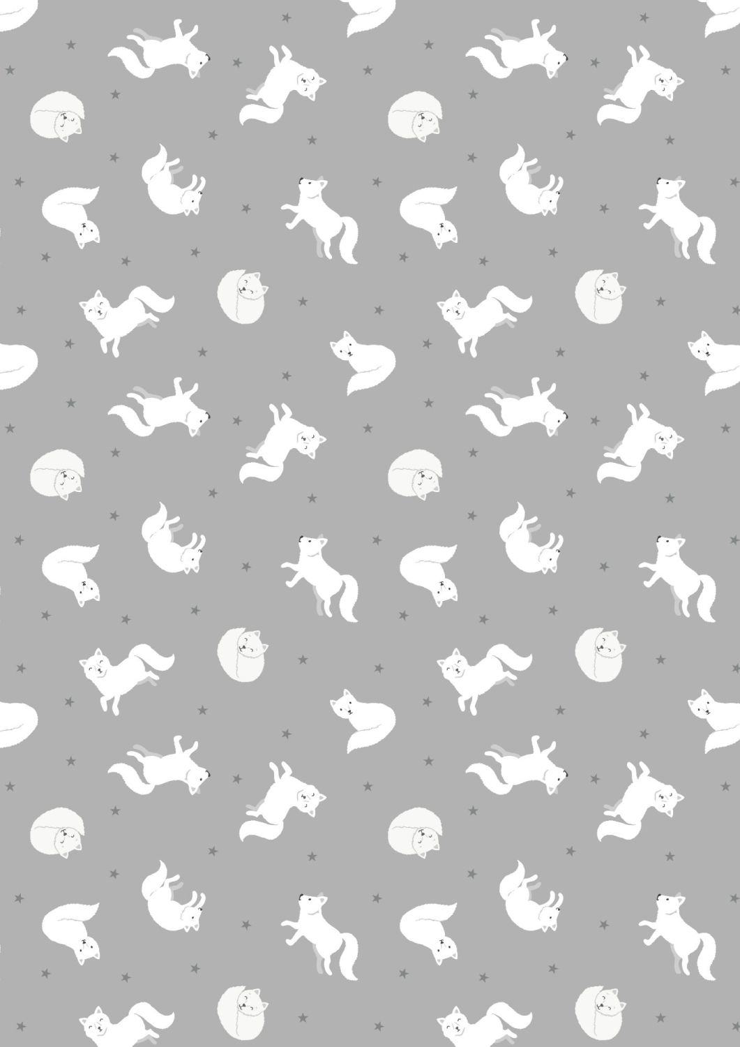 Lewis and Irene -  Small Things Polar Animals - Arctic Fox on Silver with P