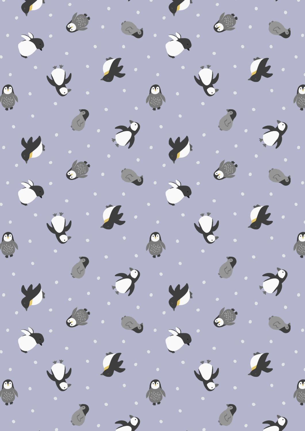 Lewis and Irene -  Small Things Polar Animals - Penguins on Iced Lilac with