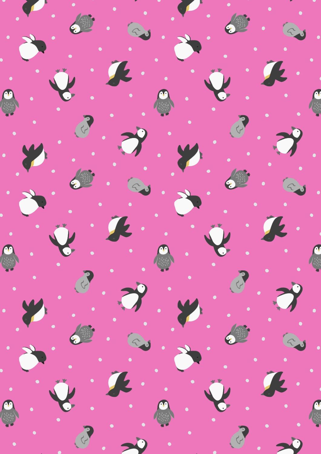 Lewis and Irene -  Small Things Polar Animals - Penguins on Aurora Pink wit