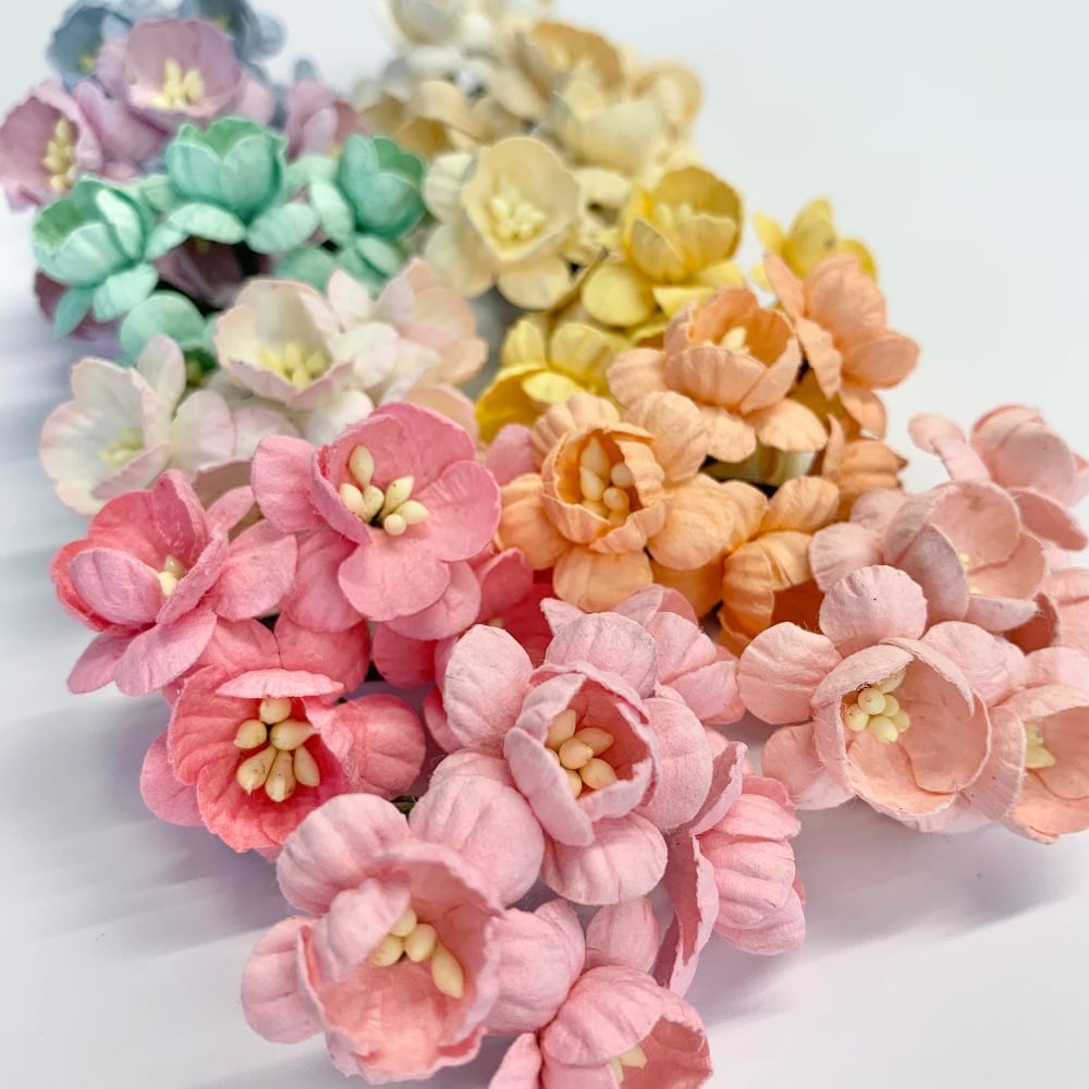 ** NEW ** Mulberry Paper Flowers - Cherry Blossoms
