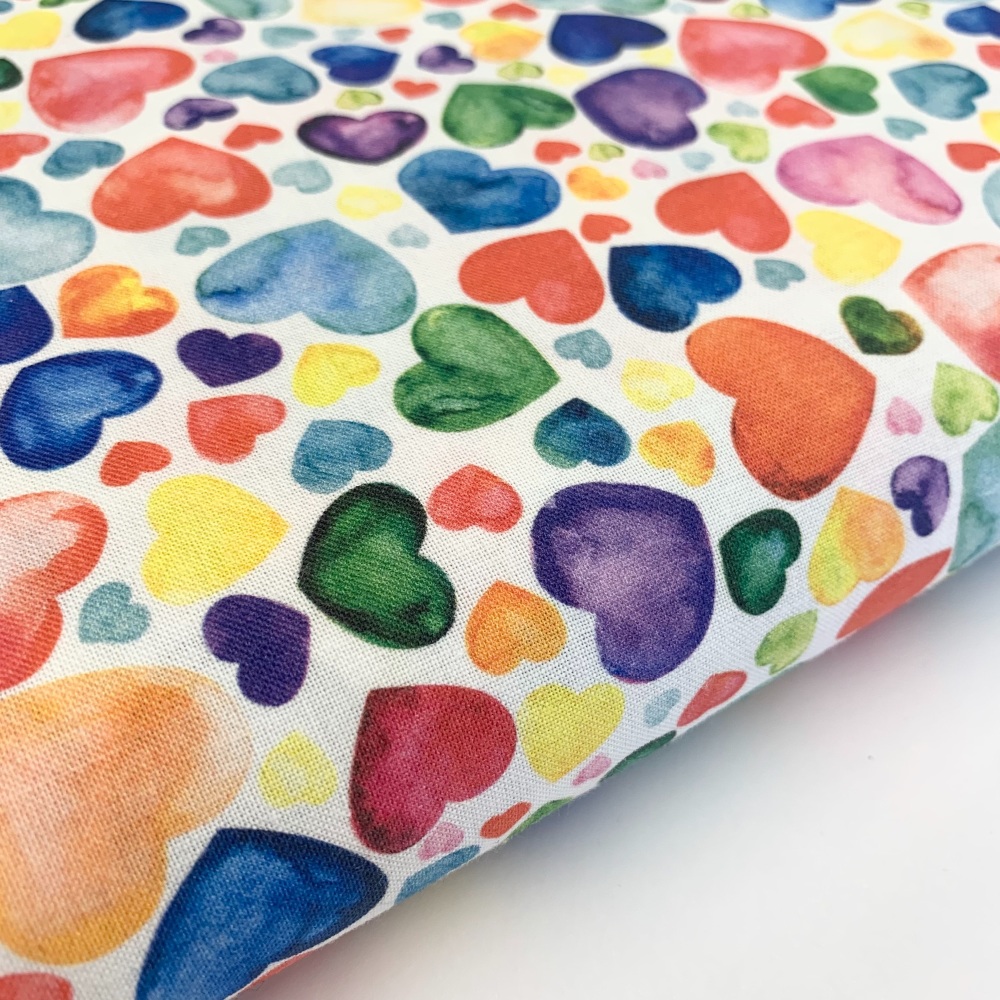 Rose and Hubble - Bright Hearts - Felt Backed Fabric