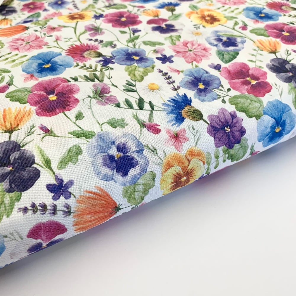Rose and Hubble - Pansies - Felt Backed Fabric
