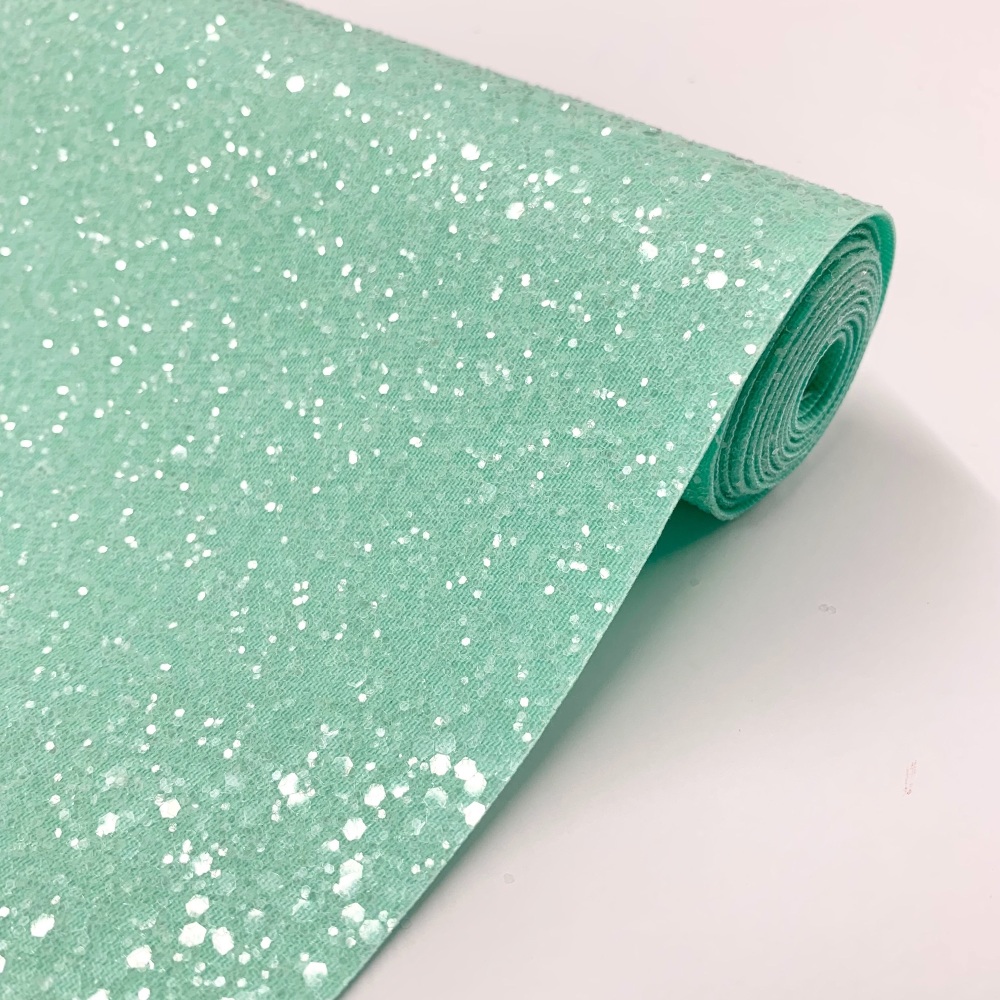 Premium Frosted Glitter Fabric - Mint