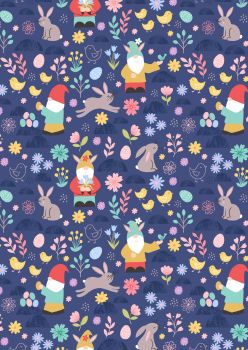 Lewis and Irene - Spring Treats - Spring Gnomes on Dark Blue
