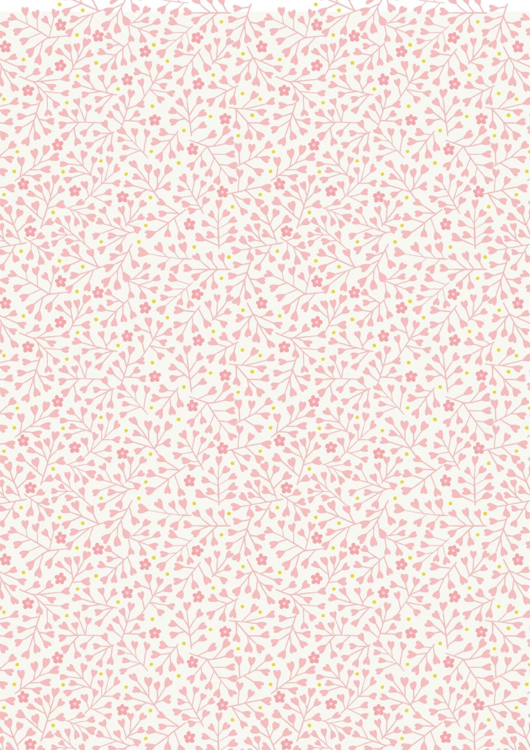 Lewis and Irene - Spring Treats - Mini Heart Floral Pink on Cream