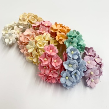 Mixed Pastel Bundle Mulberry Paper Flower Sweetheart Blossoms