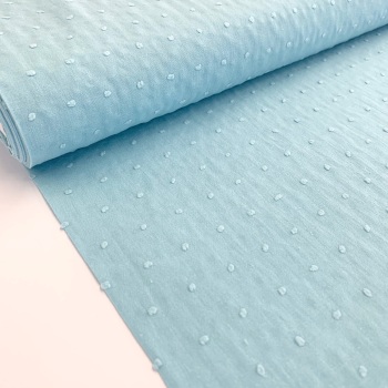 Dobby Swiss Dot Plain - Sky Blue