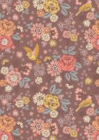 Lewis and Irene - Hannah's Flowers - Songbirds and Flowers on Soft Brown