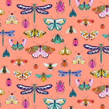 Flutter By - Dashwood Studio - Insects on Peach