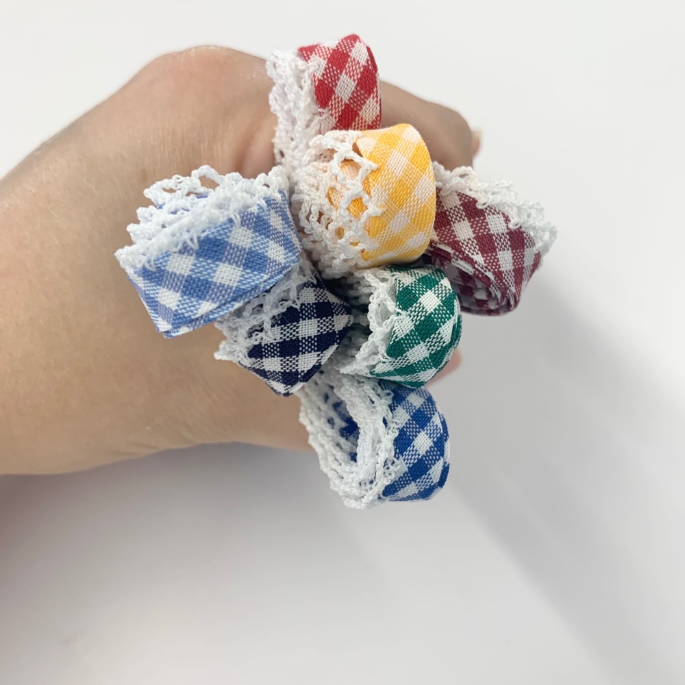 Carroway Colour Collection - Back to School - 12mm Gingham Pre Folded Lace 