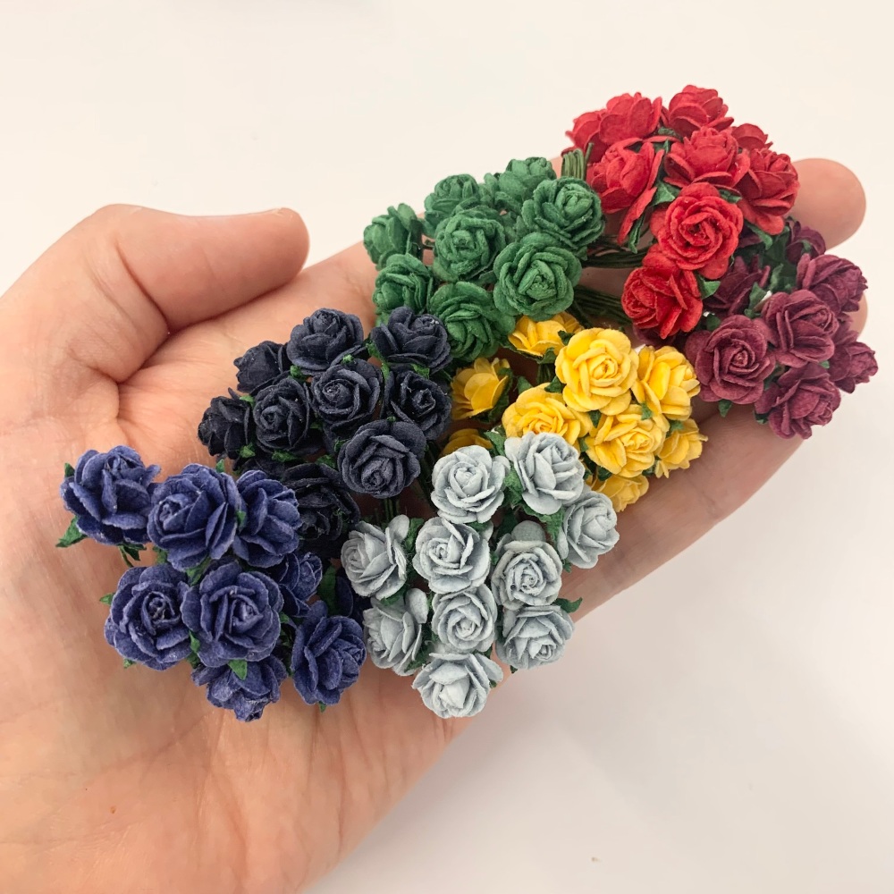Carroway Colour Collection - Back to School - 10mm Mulberry Paper Open Rose