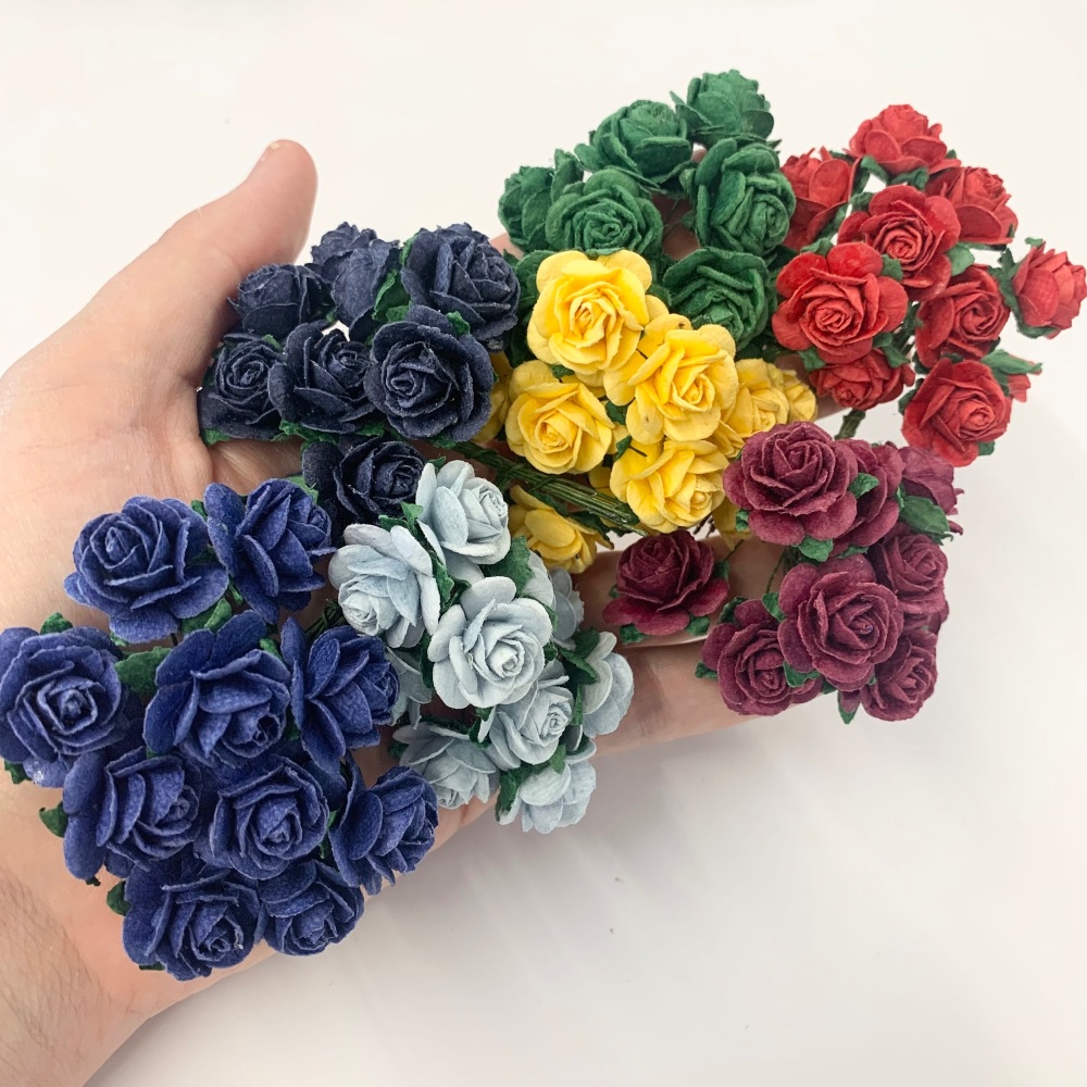 Carroway Colour Collection - Back to School - 20mm Mulberry Paper Open Rose