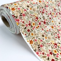 Rose and Hubble Fabrics - 100% Cotton Poplin All the Flowers Natural