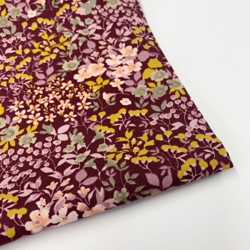 Poppy Europe - Aubergine Flowers - Felt Backed Fabric