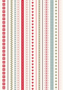 Lewis and Irene - Gingerbread Season - Festive Stripes on Cream