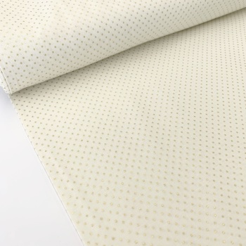 Rose and Hubble Fabrics - 100% Cotton Poplin Mini Metallic Dots Cream