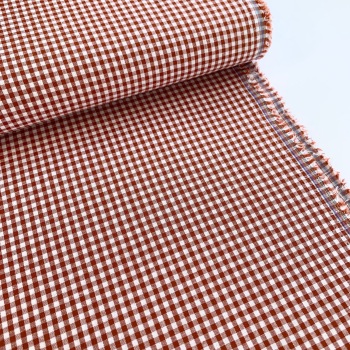 100% Yarn Dyed Cotton 1/8" Gingham - Rust