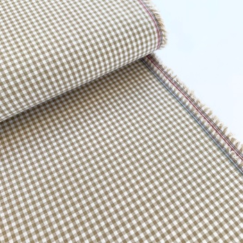 100% Yarn Dyed Cotton 1/8" Gingham - Natural