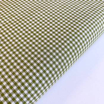 Olive 1/8" Gingham  - Felt Backed Fabric