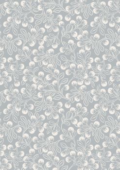 Lewis and Irene - Secret Winter Garden - Snowberries on Grey with Pearl Elements