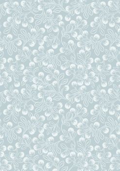 Lewis and Irene - Secret Winter Garden - Snowberries on Ice Blue with Pearl Elements