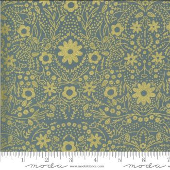 REMNANT 70CM X 110CM Moda Fabrics - Dwell in Possibility -Sky Gold Floral
