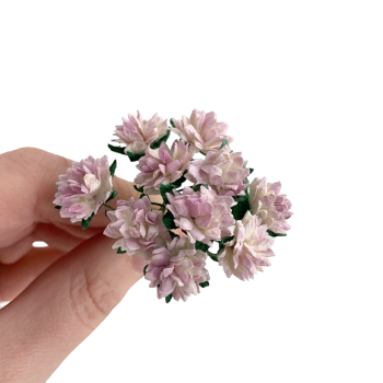 Mulberry Paper Flowers - Aster Daisies - Two Tone Lilac