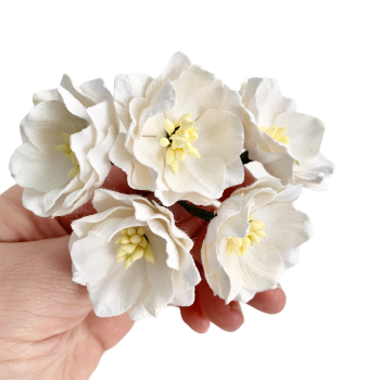 Mulberry Paper Flowers - Lotus Flowers  - White