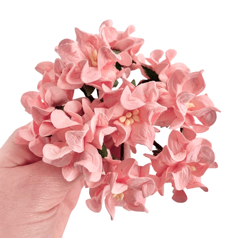 Mulberry Paper Flowers - Gardenias 35mm  - Pale Pink
