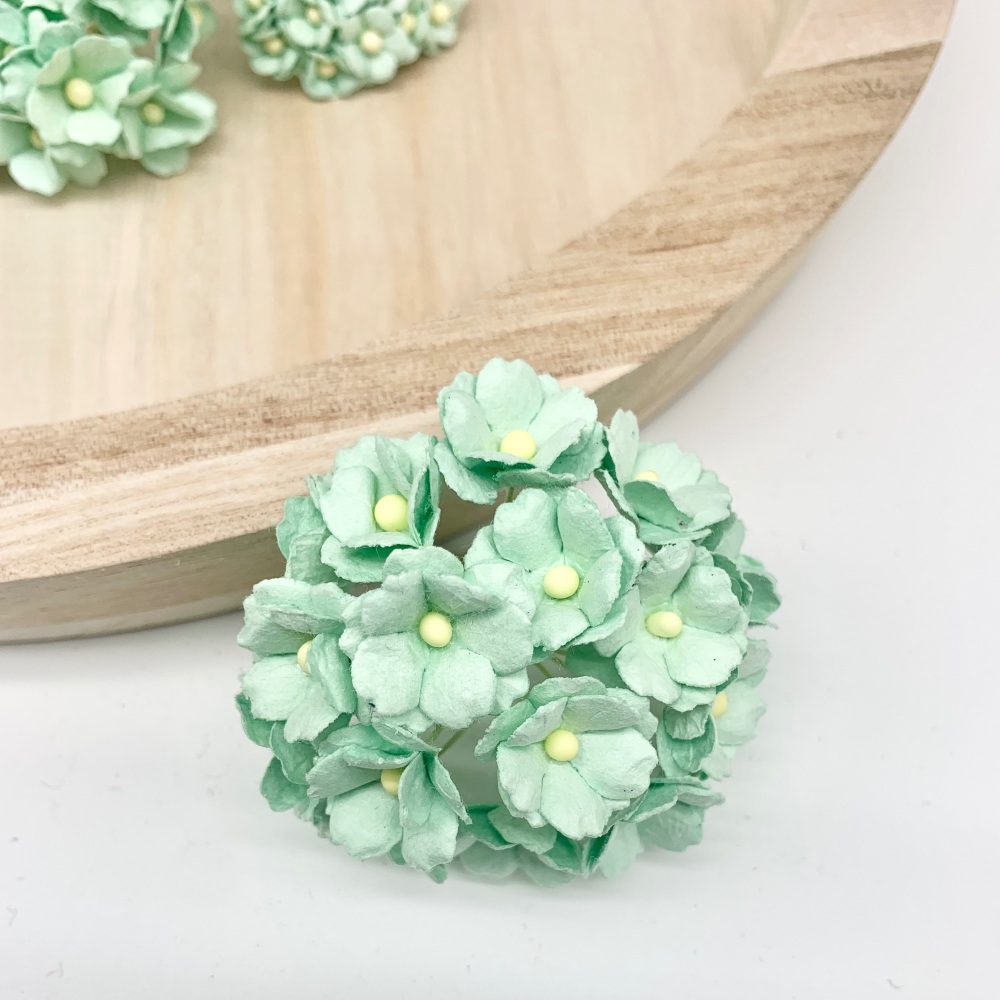 Mulberry Paper Flower Sweetheart Blossom Pastel Green