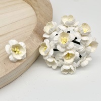 Mulberry Paper Flowers - Cherry Blossoms  - White