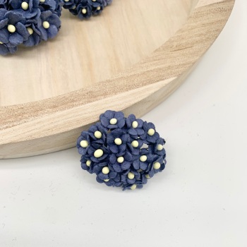 Mulberry Paper Flower Miniature Sweetheart Blossom Navy