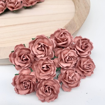 Mulberry Paper Flowers - Wild Roses 30mm  - Dusky Pink