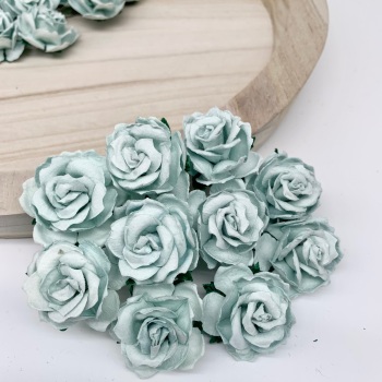 Mulberry Paper Flowers - Wild Roses 30mm  - Pale Blue