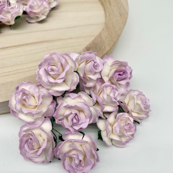 Mulberry Paper Flowers - Wild Roses 30mm  - Two Tone Lilac