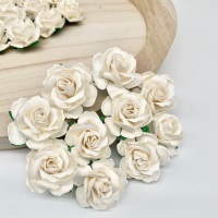Mulberry Paper Flowers - Wild Roses 30mm  - White
