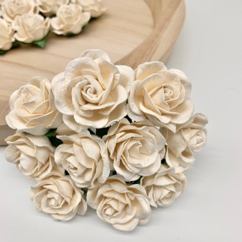 Mulberry Paper Flowers - Trellis Roses 35mm  - Ivory