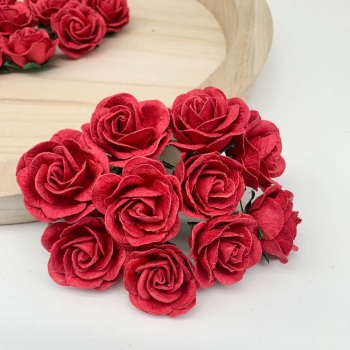 Mulberry Paper Flowers - Trellis Roses 35mm  - Red