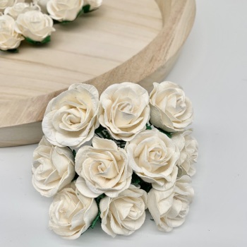 Mulberry Paper Flowers - Trellis Roses 35mm  - White
