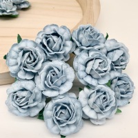 Mulberry Paper Flowers - Tea Roses 40mm  - Baby Blue