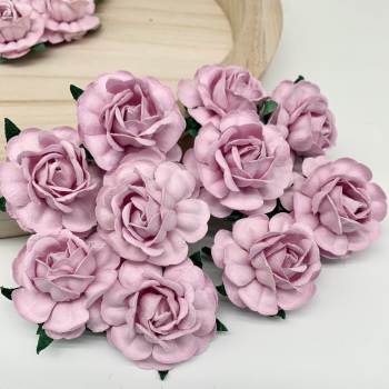 Mulberry Paper Flowers - Tea Roses 40mm  - Lilac